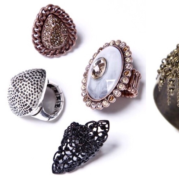 Heidi Klum Wildlife Chunky Hammered Silver Dome Ring Stretch/Custom Fit O/S NWOT - Picture 6 of 10